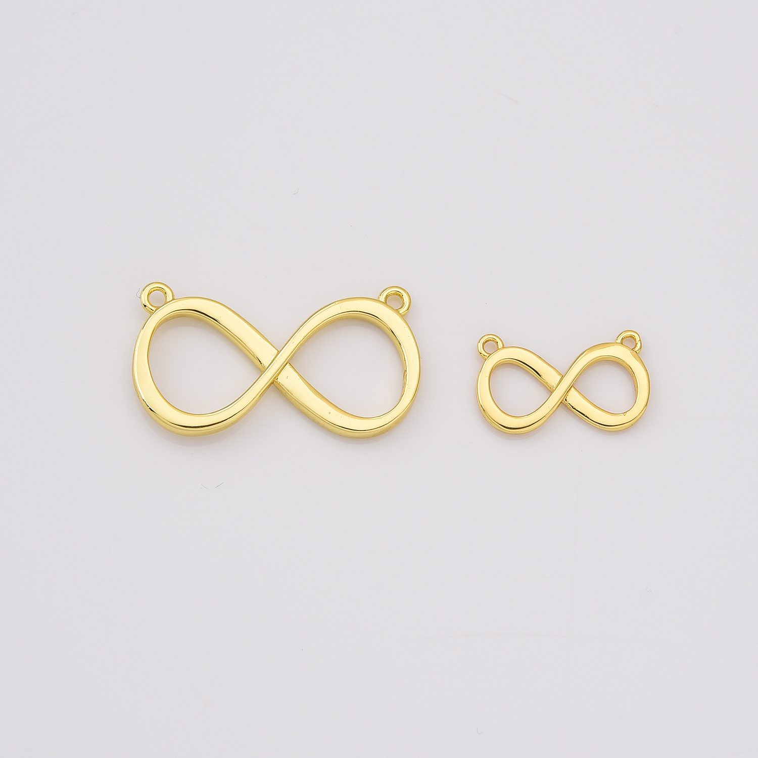 Gold Filled Infinity Connector Charm, DIY Bracelet Necklace Jewelry Making Supply, Minimalist Figure 8 Symbol of Love and Eternity, CN493