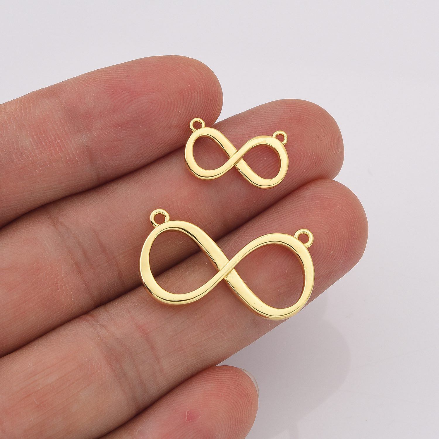 Gold Filled Infinity Connector Charm, DIY Bracelet Necklace Jewelry Making Supply, Minimalist Figure 8 Symbol of Love and Eternity, CN493 - Image 2