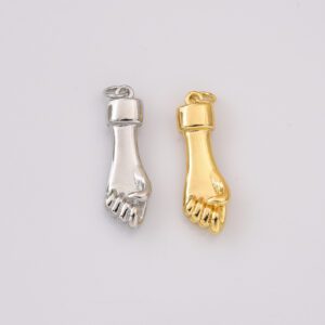 Gold Filled Fist Hand Charm, Power Symbol Pendant for DIY Necklace Bracelet Jewelry Making, Dainty Bold Statement Jewelry Supply, CP2250