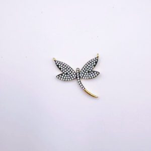 Gold Filled Dragonfly Connector Charm, Pave CZ Insect Pendant for DIY Necklace Bracelet Jewelry Making, Sparkly Nature Charm Gift, CP2260