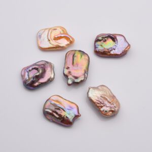 Freshwater pearl Rectangle Pearl White Mauve Pink Genuine Luster Square Baroque Freeform Pearl Bead Grade 4A Wholesale Pearl 22x14mm FWP055