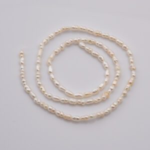 Freshwater Pearl Beads Necklace Dainty, Tiny Pearl Bead for Jewelry Making, Genuine Pearl Beads, Rice Pearl Beads 4A Grade, 2.5x3mm, FWP057