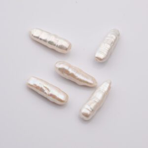 Pill Shaped pearl 25x8mm Bar Pearl Beads, Freshwater Pearls Biwa Pearl Strip Loose Pearl Necklace Beads Promotion Wedding FWP061