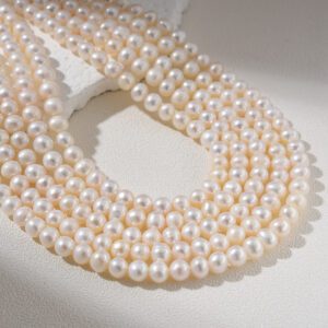 Natural Freshwater Pearl Beads 6mm Round Shape Beads, Beautiful High Quality Fresh Water Pearl Bead for ewelry Making Full Strand FWP073