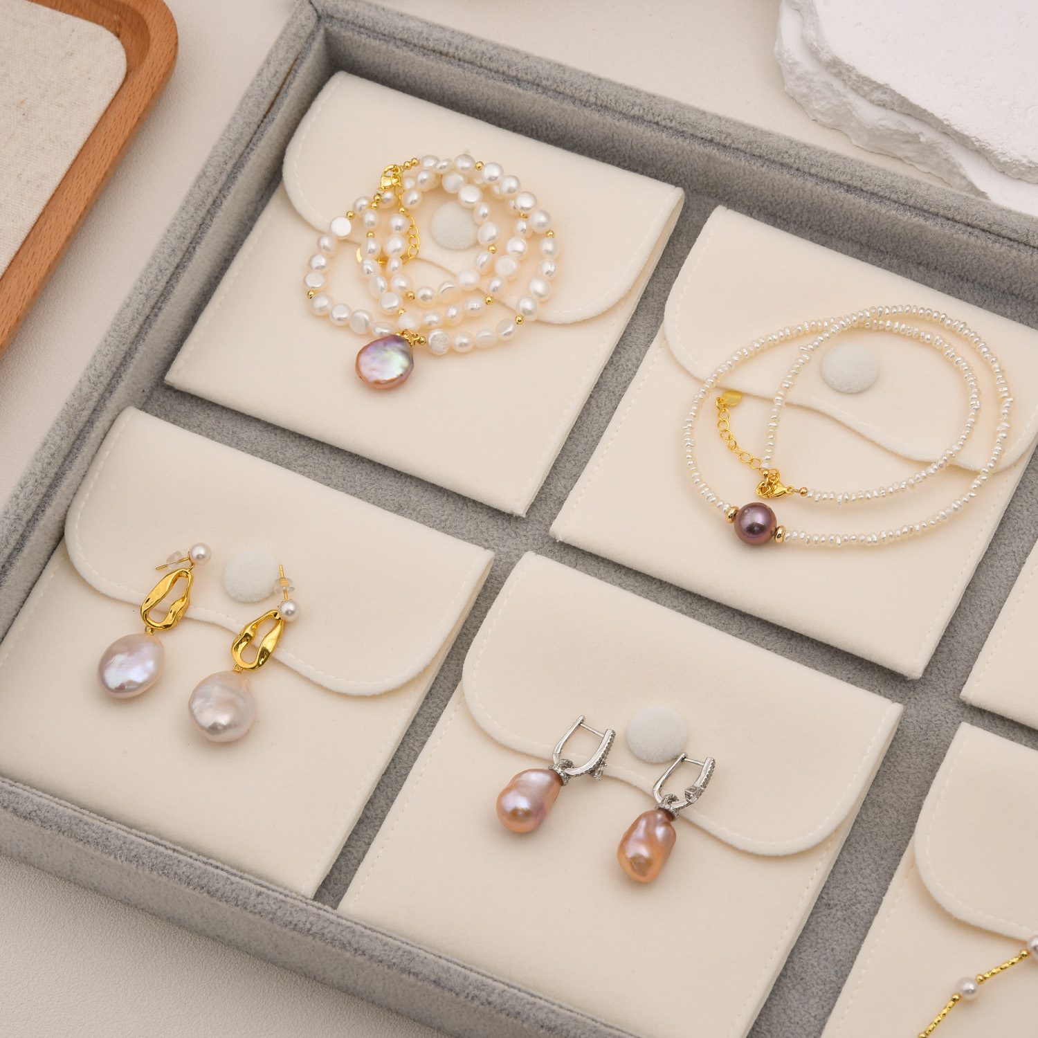 Tiny Freshwater Pearl Necklace with Purple Pearl Center, Gold Filled Dainty Choker for Women, Elegant Minimalist Jewelry Gift for Her, NL100 - Image 4