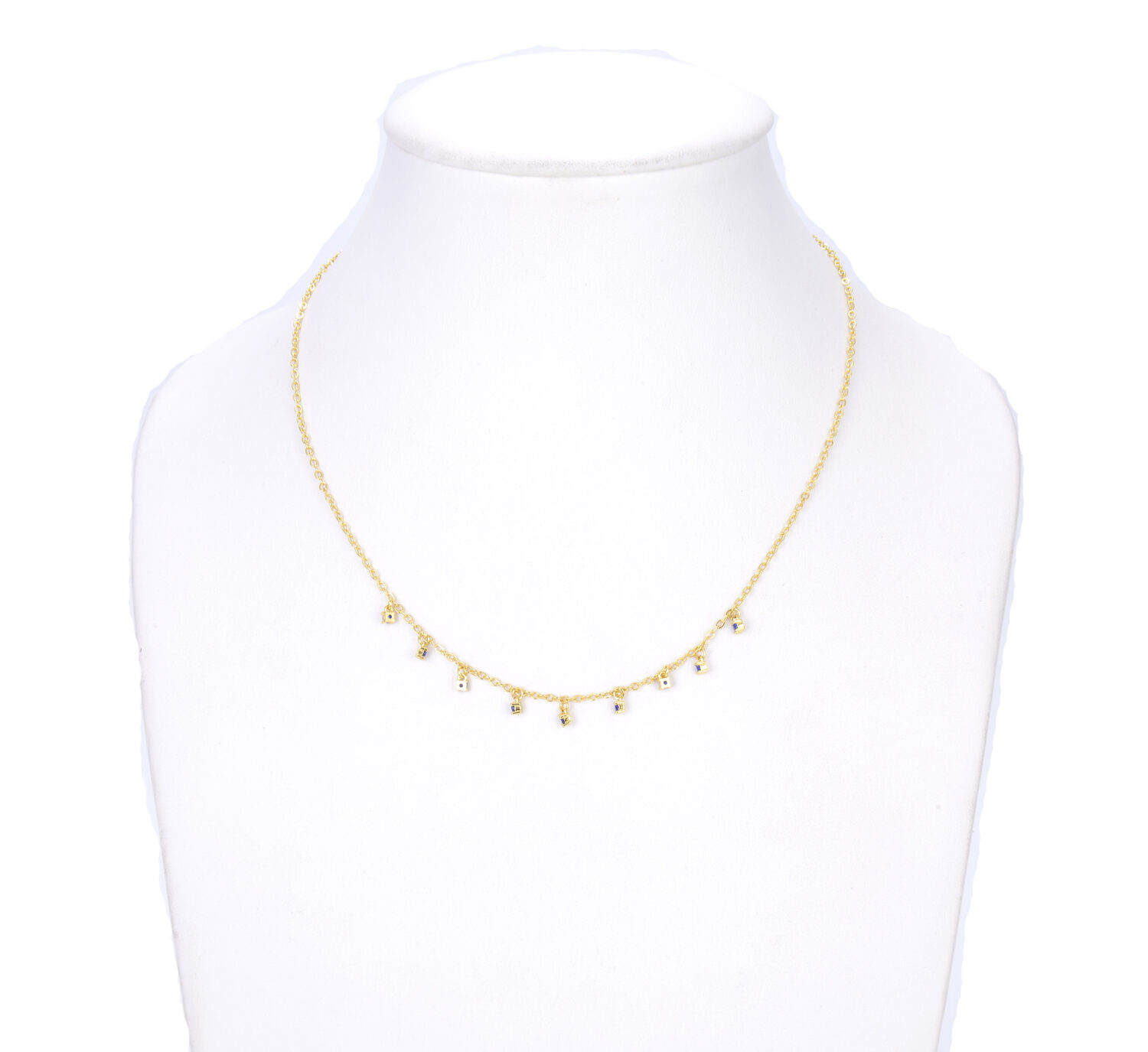 Gold Filled CZ Drop Necklace, Dainty Clear Sapphire Turquoise Black CZ Choker for Women, Minimalist Layered Jewelry Gift for Her, NL104 - Image 5