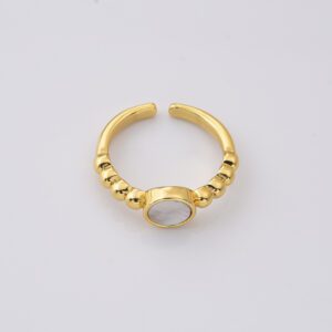 Gold Filled Adjustable Ring, Mother of Pearl Ring for Women, Dainty Minimalist Jewelry Gift, Stackable Elegant Personalized Gift, RG226