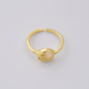 Gold Filled Sun Ring, Mother of Pearl Open Adjustable Ring for Women, Celestial Jewelry, DIY Gift Idea, Minimalist Gift for Her, RG229