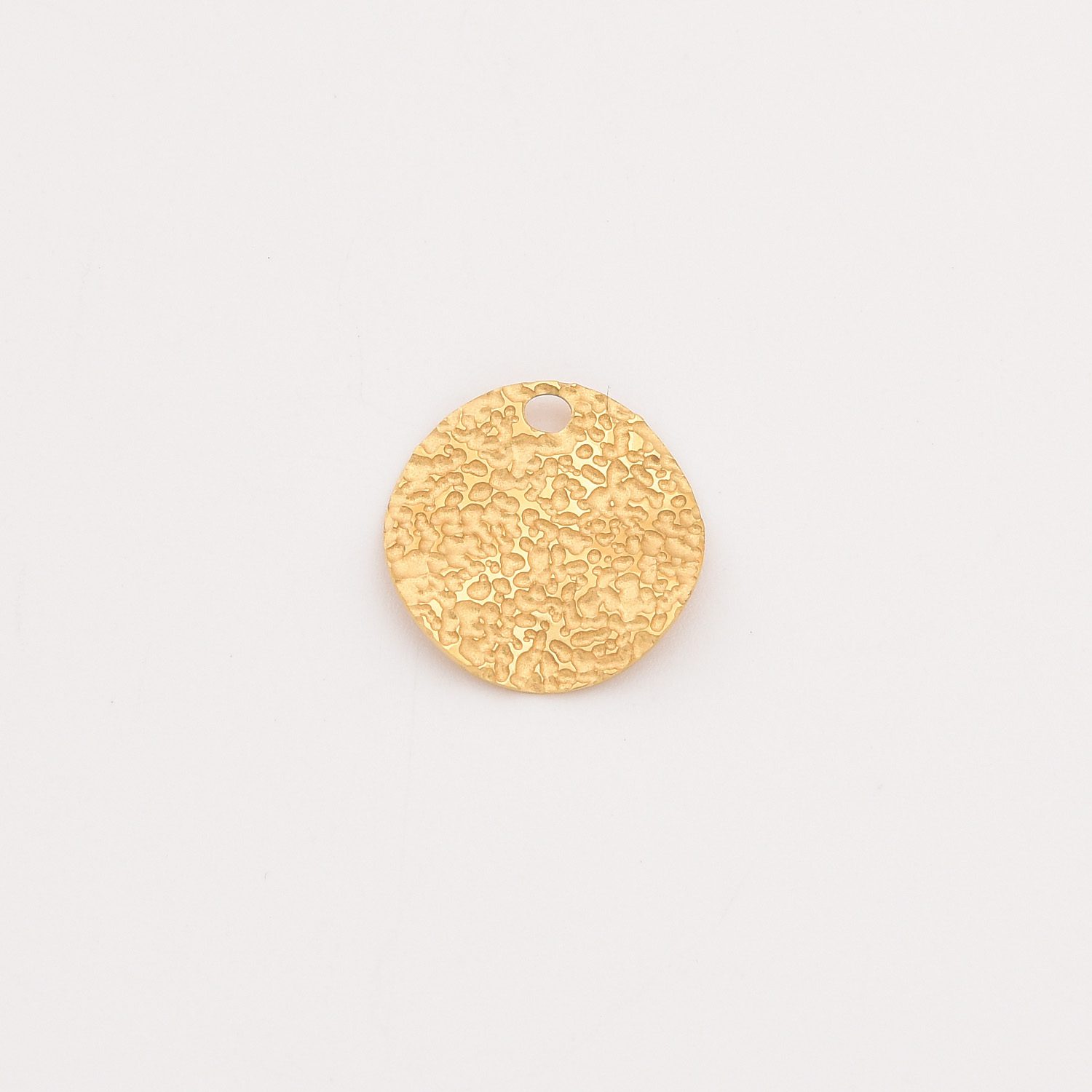 Gold Filled Hammered Disc Charm, Stainless Steel Textured Round Pendant for Necklace Bracelet Earrings, DIY Jewelry Making Supply, SCP004