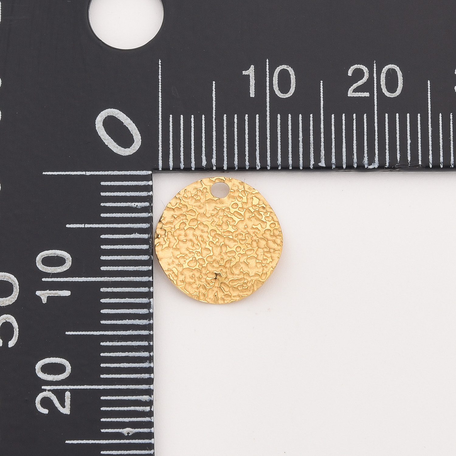 Gold Filled Hammered Disc Charm, Stainless Steel Textured Round Pendant for Necklace Bracelet Earrings, DIY Jewelry Making Supply, SCP004 - Image 3