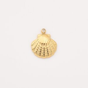 Gold Filled Scallop Shell Charm, Stainless Steel Ocean Beach Pendant for Necklace Bracelet DIY Jewelry Making Supply, Gift for Her, SCP008