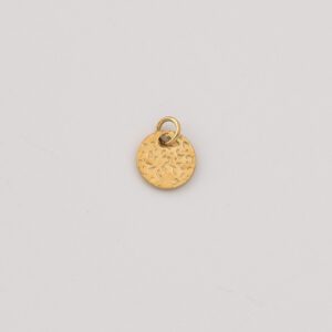 Gold Filled Hammered Disc Charm with Jump Ring, Stainless Steel Coin Pendant for Necklace Bracelet DIY Jewelry Making, Gift for Her, SCP011