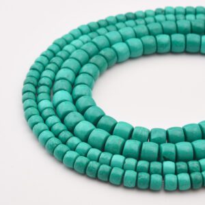 Green Turquoise Gemstone Rondelle Beads Natural 7mm, 6mm Beads For DIY Bracelet Necklace Jewelry Making 15.5 Inches Strand  TUQ074
