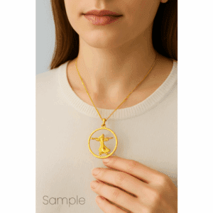 Gold Filled Warrior Charm in Circle Frame, Historical Fighter Pendant for Necklace, Dainty Cultural Jewelry Gift for Him or Her, CP2097