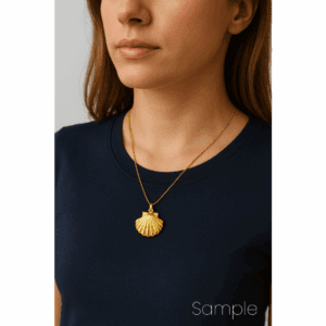 Gold Filled Shell Charm, Elegant Scallop Beach Pendant for Necklace, Dainty Ocean Jewelry, Nautical Sea Life Coastal Gift for Her, CP2099