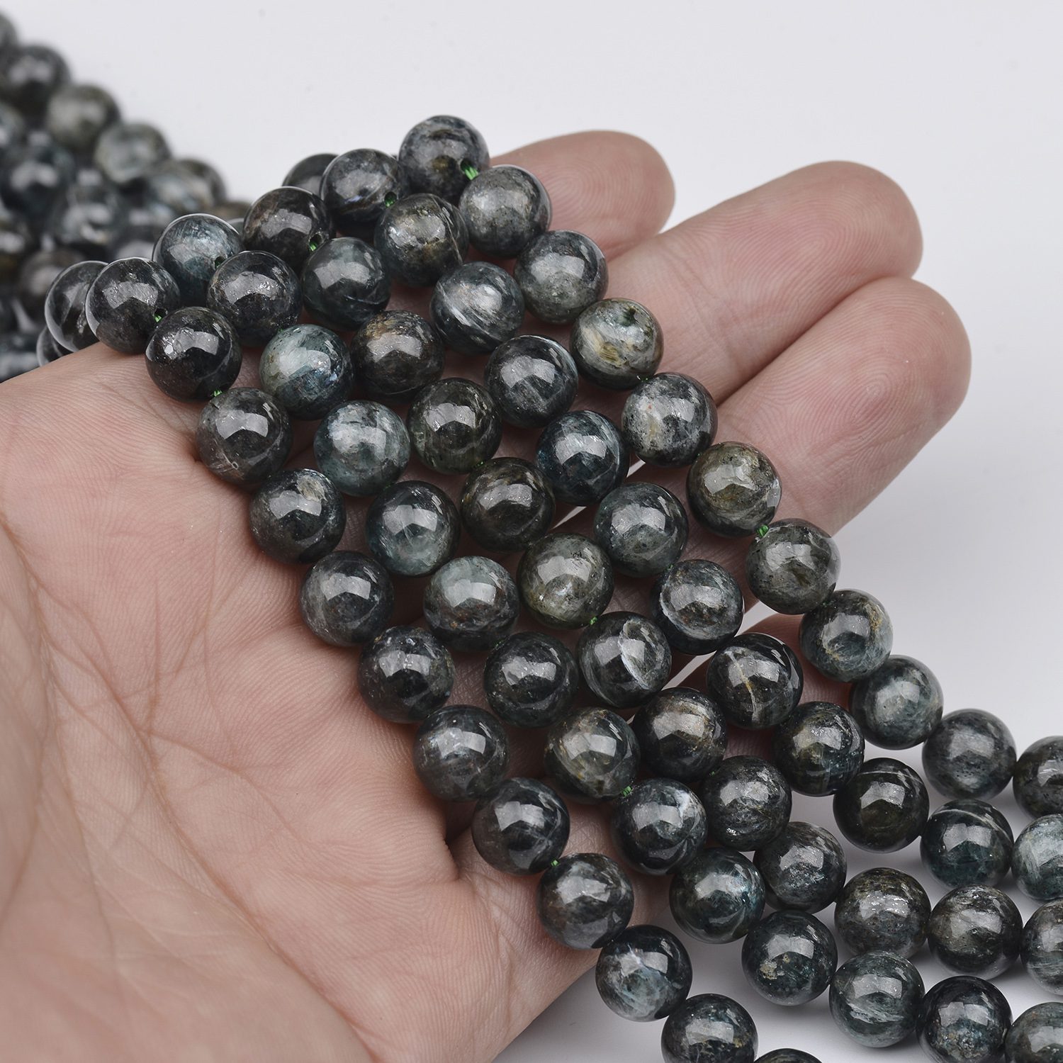 Natural Green Apatite AAA Round Gemstone Beads Smooth Loose Strand for DIY Jewelry Making Healing Crystal Craft Supply 15.5 Inch GRN572 - Image 2