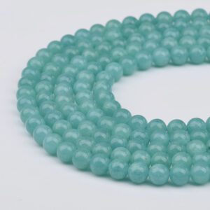 Natural Russian Amazonite AAA Round 8mm Gemstone Beads Sea Blue Green Smooth Loose 15.5" Strand for Jewelry Making Healing Crystal GRN573