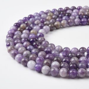 Lavender Jade AAA Round Gemstone Beads Multicolor Smooth Loose Strand for Jewelry Making Healing Crystal Supply Natural Stone Beads GRN577