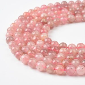 Madagascar Rose Quartz AAA Round Pink Gemstone Bead Smooth Loose Strand for Jewelry Making Healing Crystal Supply Natural Stone Beads GRN578