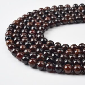 Natural Hessonite Garnet Orange Gemstone Bead Smooth Round Loose Strand for Jewelry Making Healing Crystal Supply Natural Stone Beads GRN579
