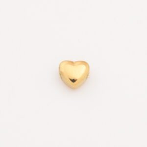 Gold Filled Puffy Heart Bead, Stainless Steel Spacer Charm for Necklace Bracelet DIY Jewelry Making Supply, Cute Gift for Women, SCP021