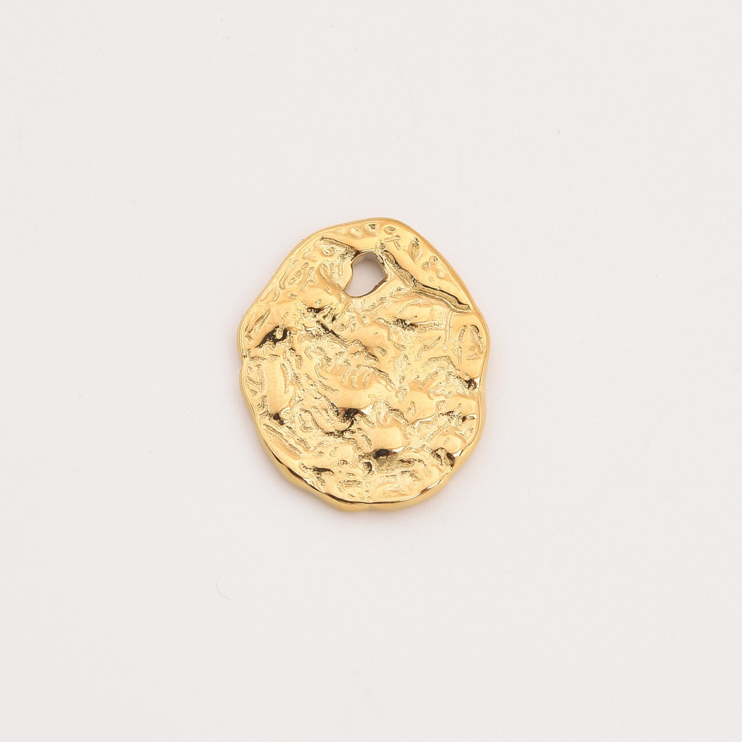 Gold Filled Textured Coin Charm, Hammered Round Disc Pendant in Stainless Steel for DIY Necklace Bracelet Jewelry Making, Gift Idea, SCP024 - Image 4