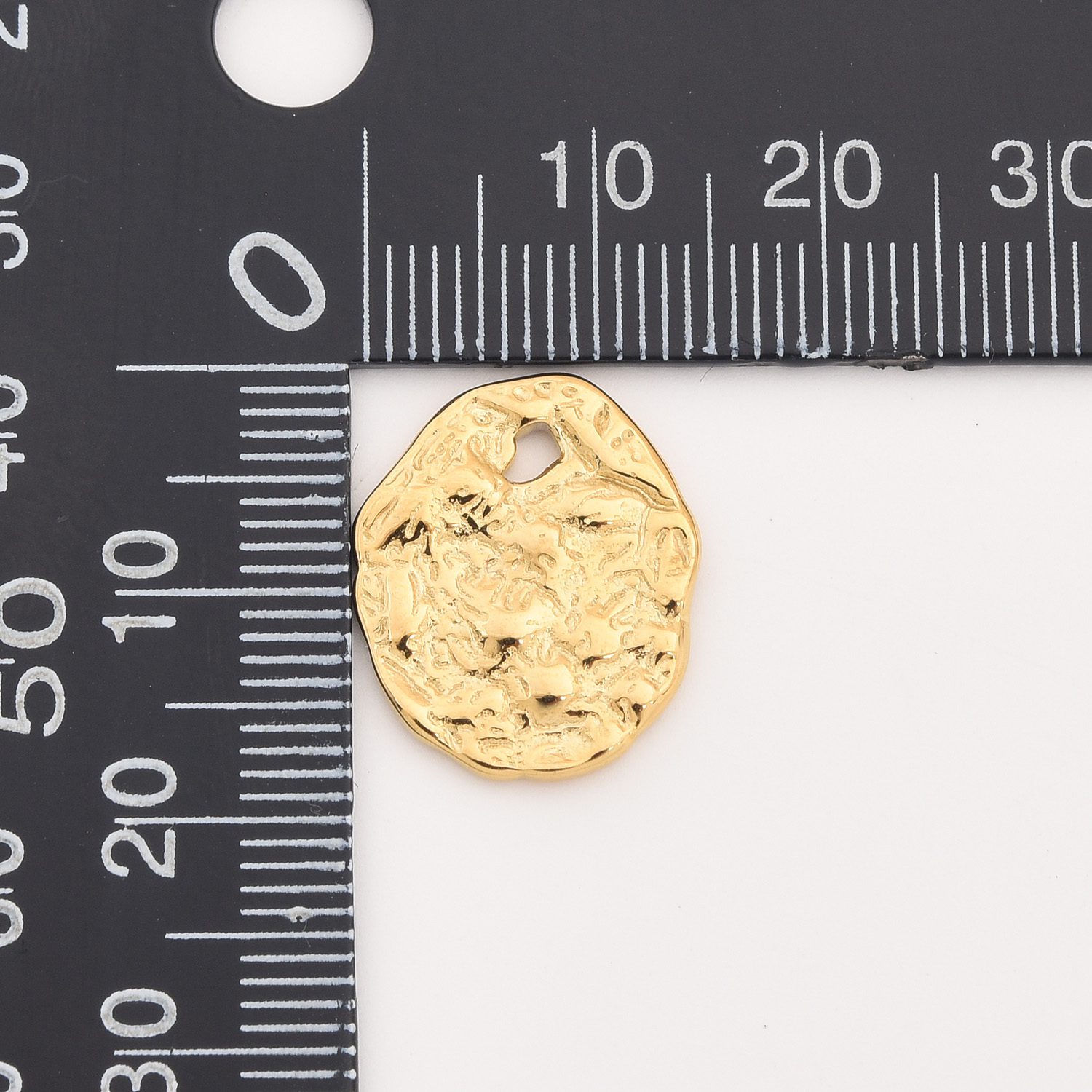 Gold Filled Textured Coin Charm, Hammered Round Disc Pendant in Stainless Steel for DIY Necklace Bracelet Jewelry Making, Gift Idea, SCP024 - Image 6