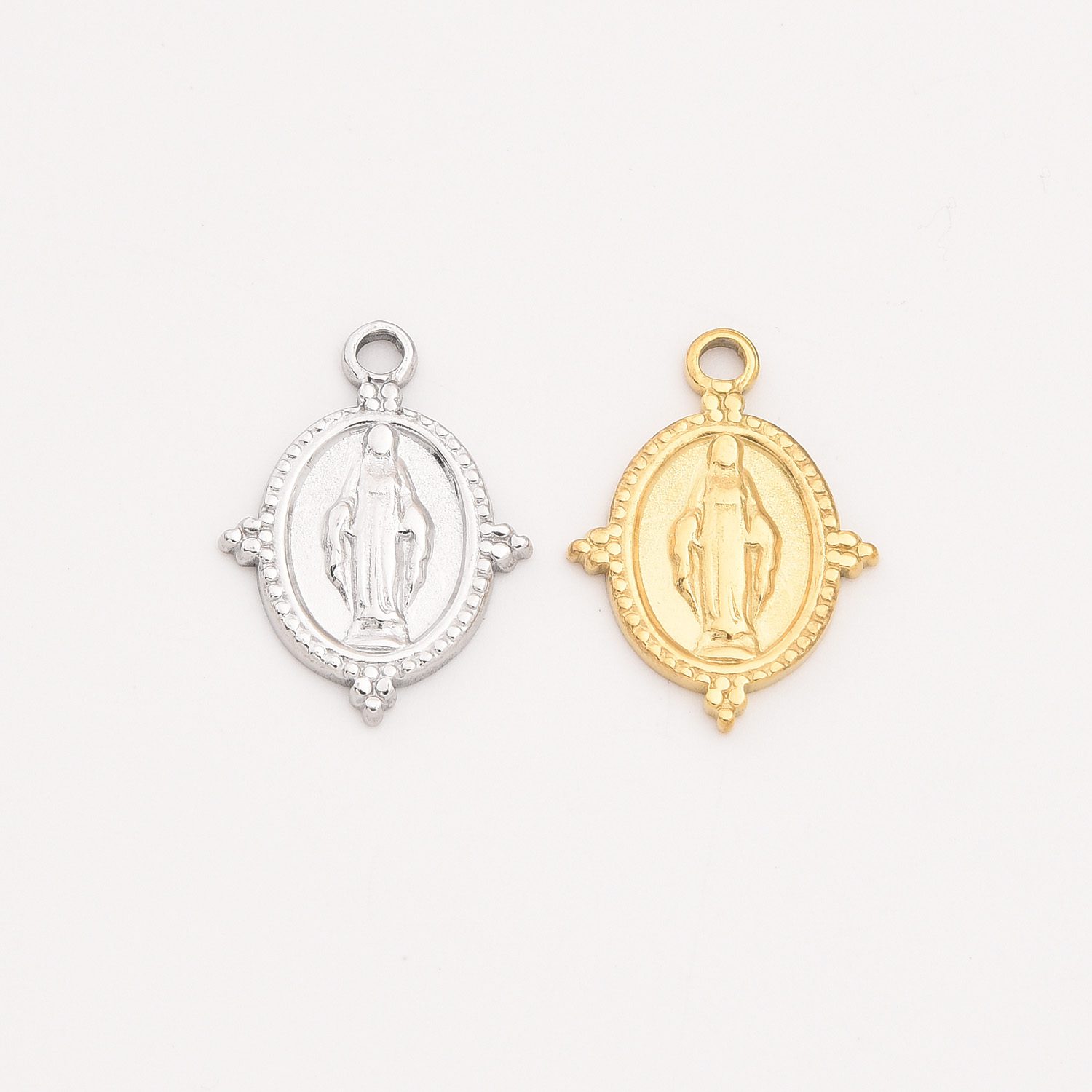 Gold Filled Virgin Mary Charm, Stainless Steel Religious Pendant for Necklace Bracelet DIY Jewelry Making Supply, Gift for Her, SCP027