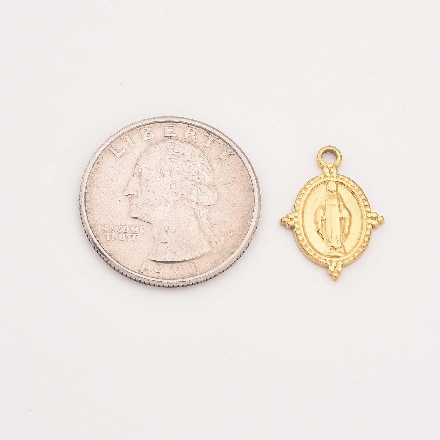 Gold Filled Virgin Mary Charm, Stainless Steel Religious Pendant for Necklace Bracelet DIY Jewelry Making Supply, Gift for Her, SCP027 - Image 7