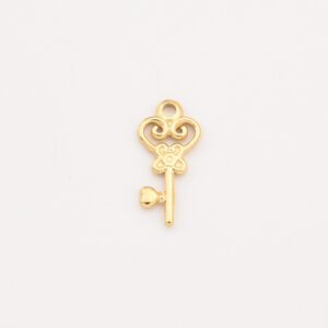 Gold Filled Key Charm, Stainless Steel Vintage Heart Skeleton Key Pendant for DIY Necklace Bracelet Jewelry Making, Gift for Her, SCP031