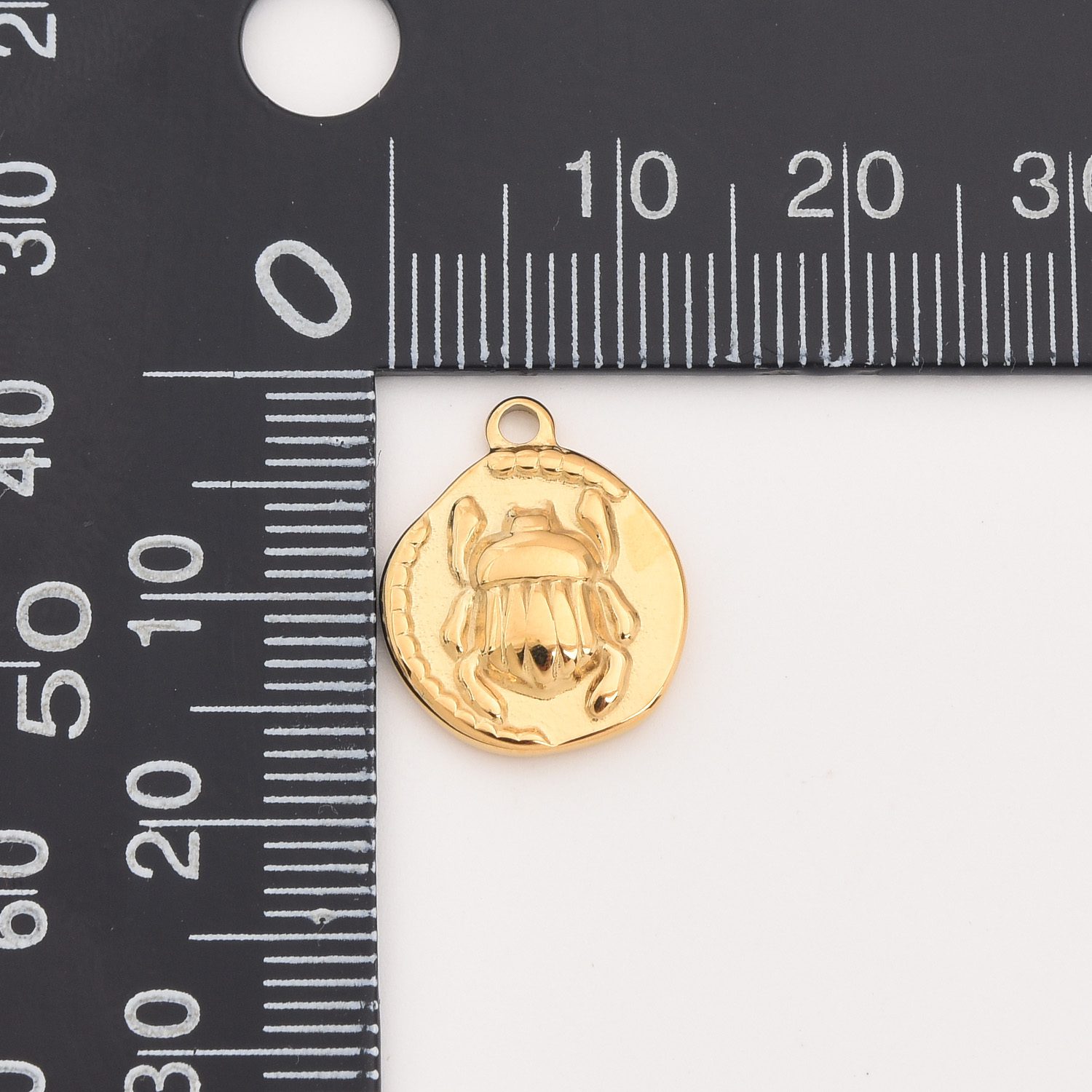 Gold Filled Scarab Charm, Stainless Steel Egyptian Beetle Coin Pendant for Necklace Bracelet DIY Jewelry Making, Amulet Gift for Her, SCP032 - Image 6
