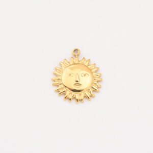 Gold Filled Sun Charm Pendant, Stainless Steel Celestial Jewelry for DIY Necklace Bracelet Making, Dainty Spiritual Gift for Her, SCP034