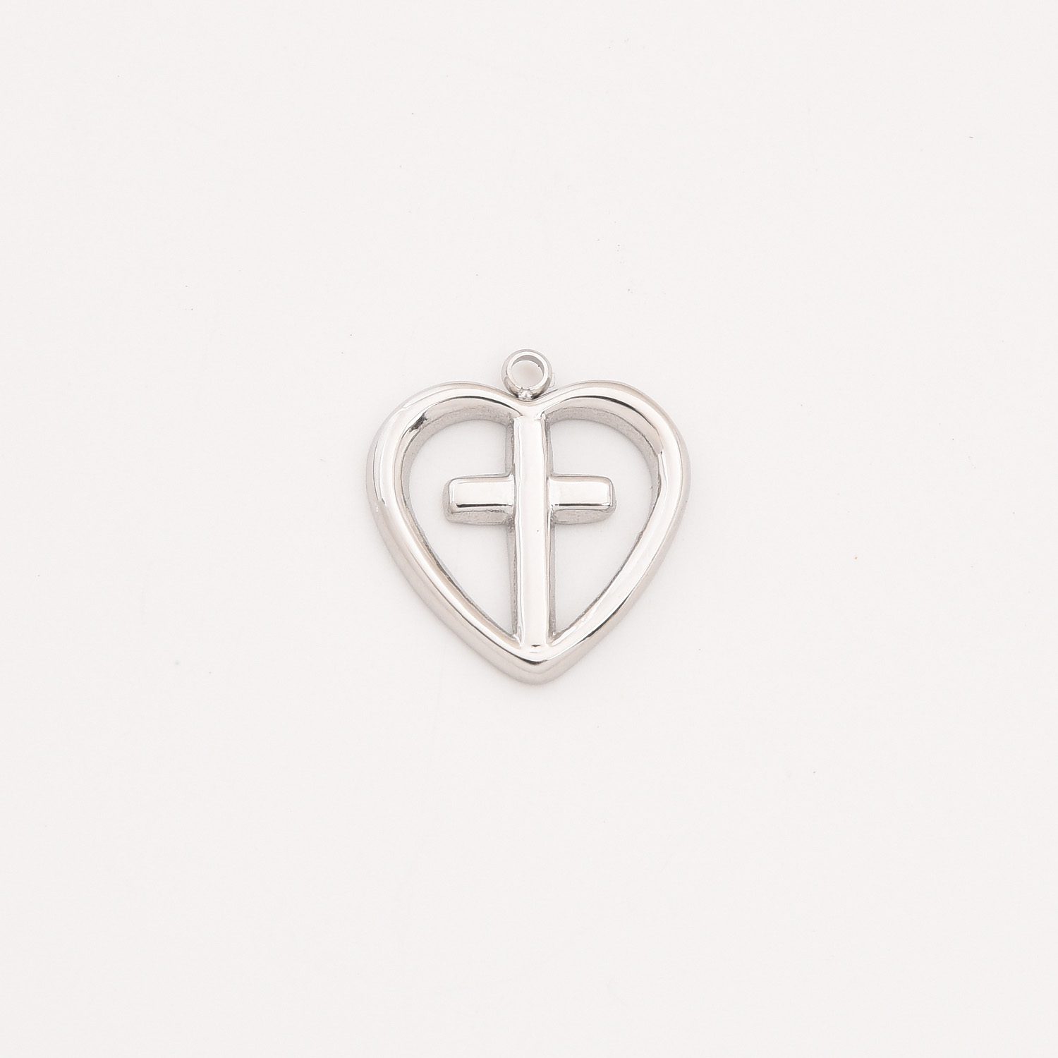 Gold Filled Heart Cross Charm, Stainless Steel Christian Pendant for DIY Necklace Bracelet Jewelry Making, Religious Gift for Her, SCP040 - Image 5