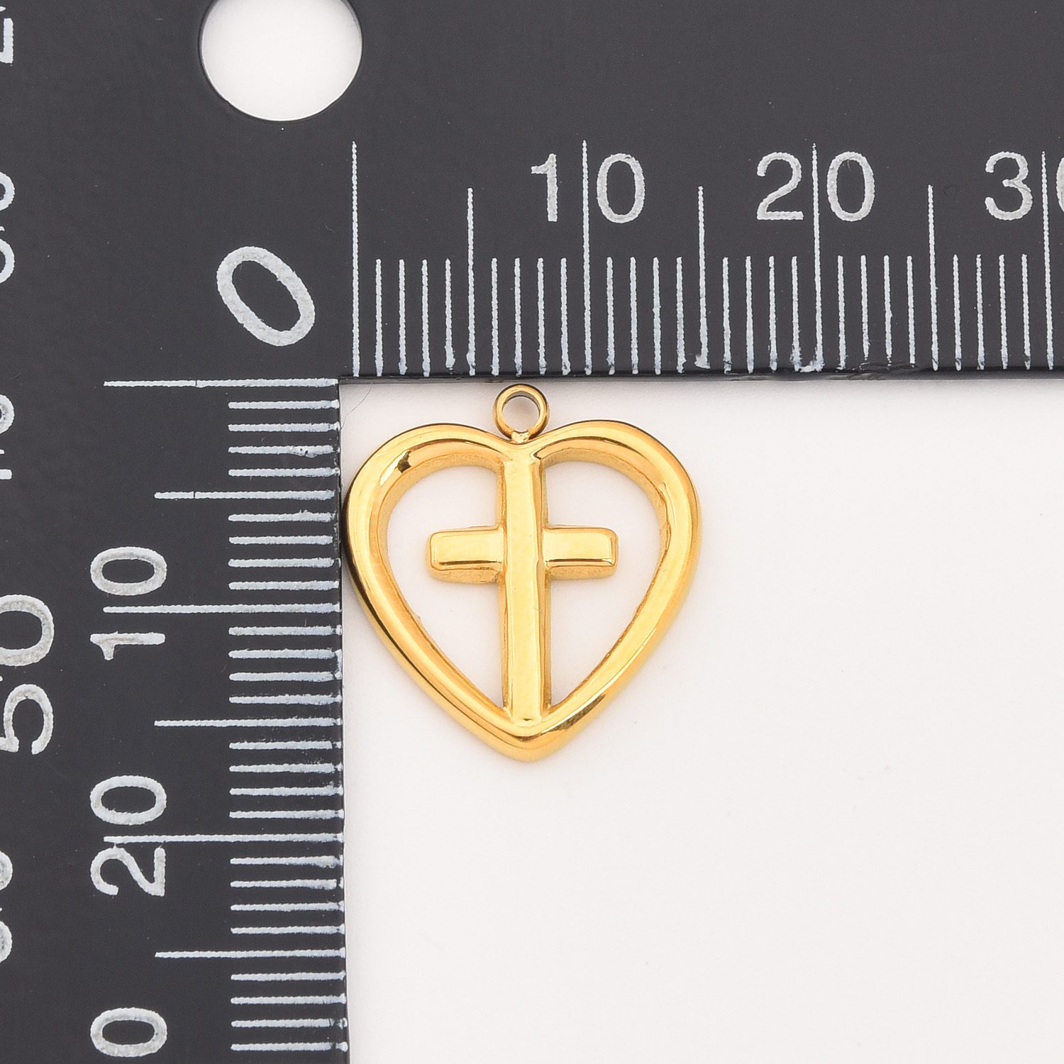 Gold Filled Heart Cross Charm, Stainless Steel Christian Pendant for DIY Necklace Bracelet Jewelry Making, Religious Gift for Her, SCP040 - Image 6