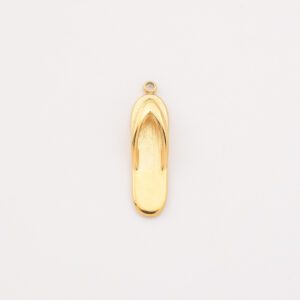 Gold Filled Slipper Charm Pendant, Stainless Steel Flip Flop Sandal Jewelry for DIY Necklace Bracelet Making, Summer Beach Gift, SCP047