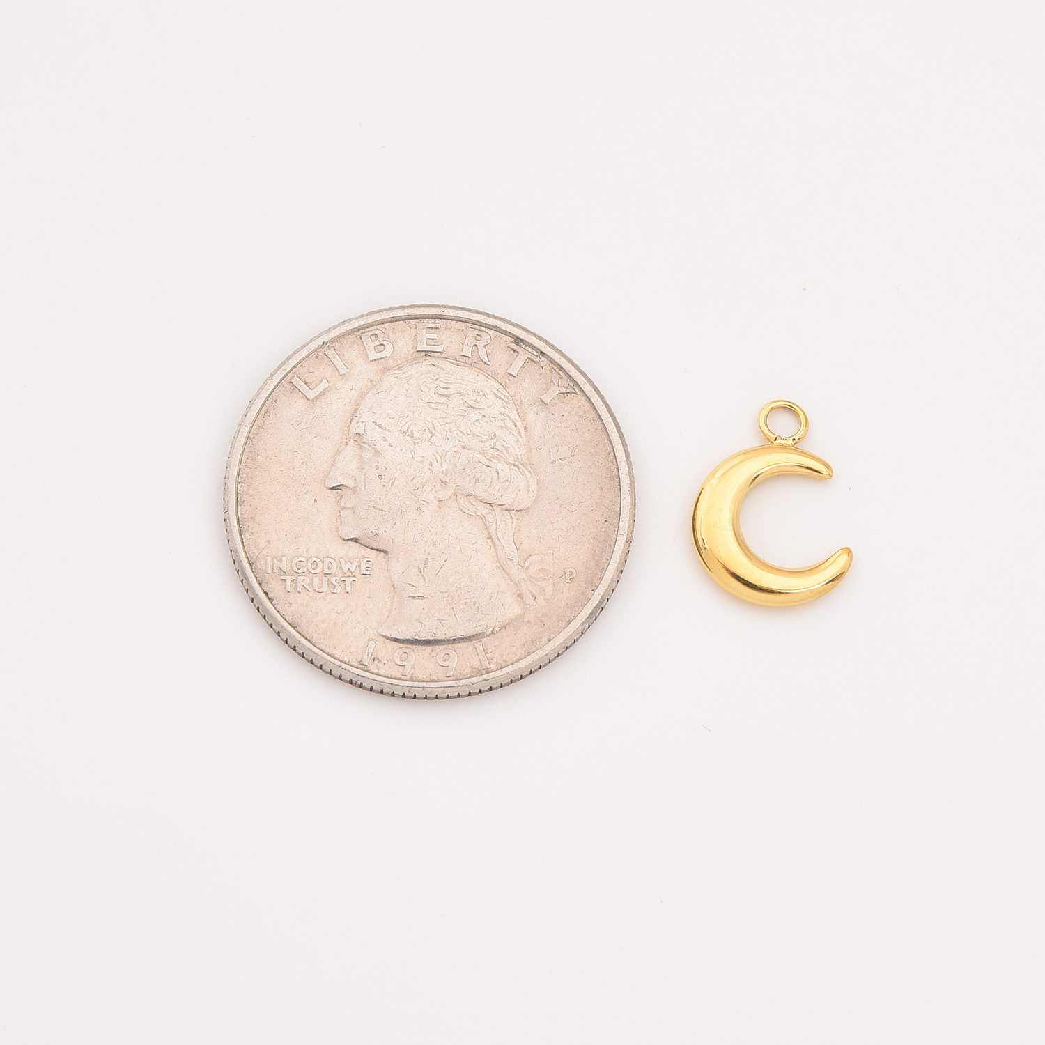 Gold Filled Crescent Moon Charm, Stainless Steel Celestial Pendant for DIY Necklace Bracelet Jewelry Making, Minimalist Gift for Her, SCP052 - Image 7