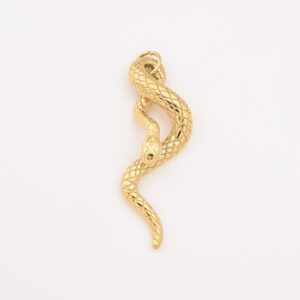 Gold Filled Snake Charm, Stainless Steel Serpent Reptile Pendant for DIY Necklace Bracelet Earring Jewelry Making, Gift for Women, SCP054