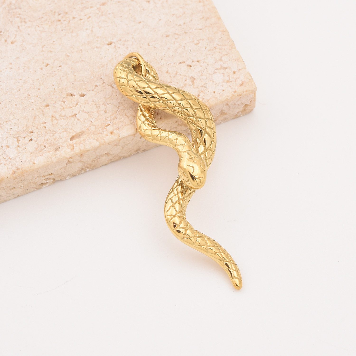 Gold Filled Snake Charm, Stainless Steel Serpent Reptile Pendant for DIY Necklace Bracelet Earring Jewelry Making, Gift for Women, SCP054 - Image 3