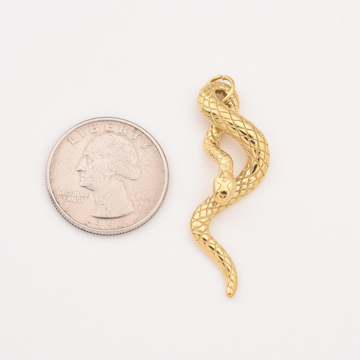 Gold Filled Snake Charm, Stainless Steel Serpent Reptile Pendant for DIY Necklace Bracelet Earring Jewelry Making, Gift for Women, SCP054 - Image 5