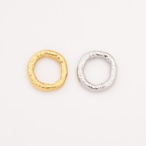 Gold Filled Open Ring Charm, Stainless Steel Irregular Circle Connector for DIY Necklace Bracelet Jewelry Making, Minimalist Gift, SCP056