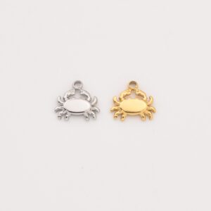 Gold Filled Crab Charm, Stainless Steel Sea Animal Pendant for DIY Necklace Bracelet Earring Jewelry Making, Coastal Gift for Her, SCP058