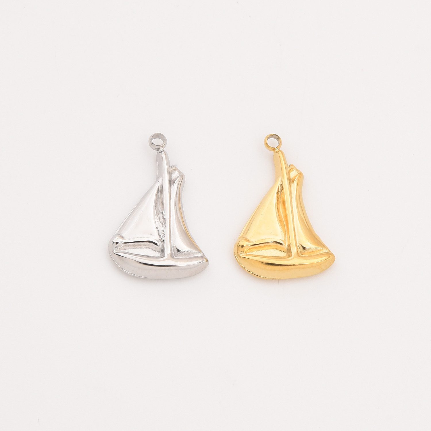 Gold Filled Sailboat Charm, Stainless Steel Nautical Boat Pendant for DIY Necklace Bracelet Earring Jewelry Making, Gift for Her, SCP060