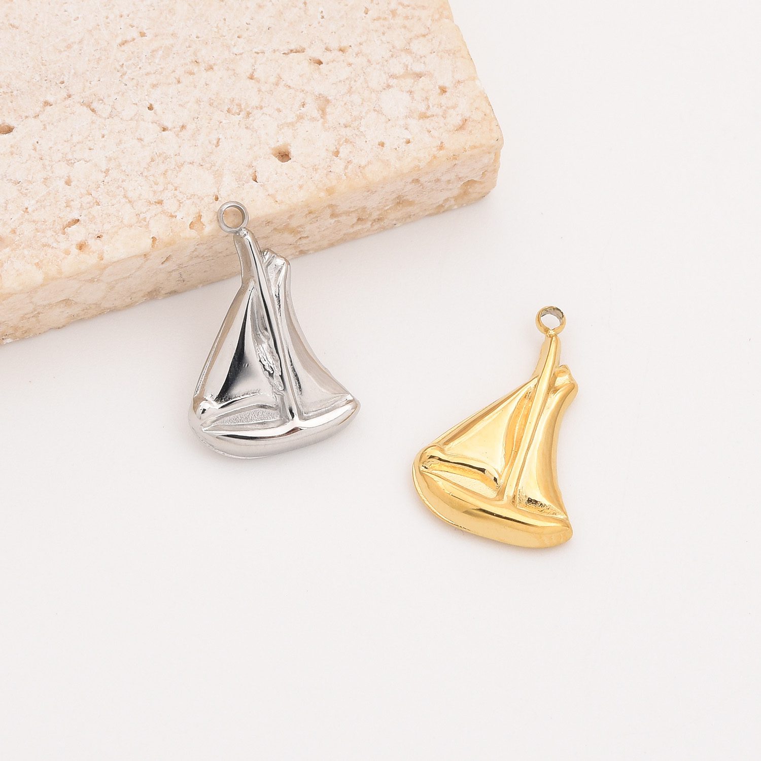 Gold Filled Sailboat Charm, Stainless Steel Nautical Boat Pendant for DIY Necklace Bracelet Earring Jewelry Making, Gift for Her, SCP060 - Image 3