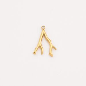 Gold Filled Coral Branch Charm, Stainless Steel Ocean Reef Pendant for DIY Necklace Bracelet Earring Jewelry Making, Beach Gift Idea, SCP062