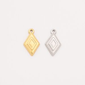 Gold Filled Diamond Charm, Stainless Steel Geometric Pendant for DIY Necklace Bracelet Earring Jewelry Making, Boho Gift for Her, SCP063