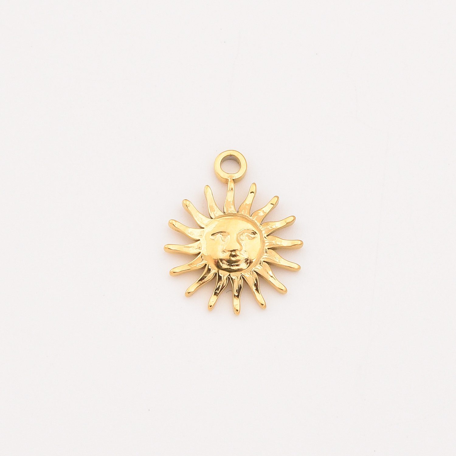 Gold Filled Sun Face Charm, Stainless Steel Celestial Pendant for DIY Necklace Bracelet Earring Jewelry Making, Boho Gift for Her, SCP067