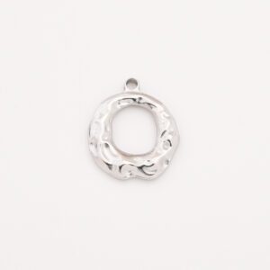 Stainless Steel Organic Circle Charm, Hammered Open Ring Pendant for DIY Necklace Bracelet Earring Jewelry Making, Gift for Her, SCP071