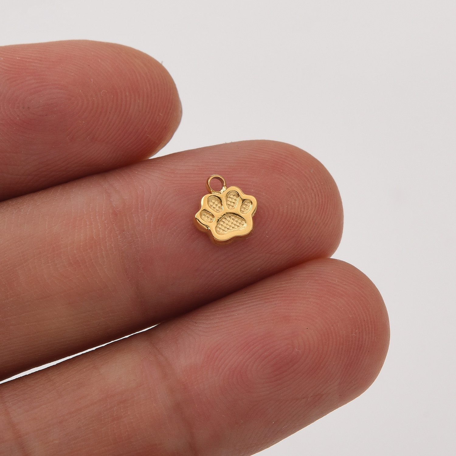 Gold Filled Paw Print Charm, Stainless Steel Animal Pet Pendant for DIY Necklace Bracelet Earring Jewelry Making, Gift for Pet Lovers SCP075 - Image 6