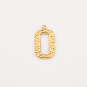 Gold Filled Rectangle Frame Charm, Stainless Steel Engraved Open Pendant for DIY Necklace Bracelet Jewelry Making, Gift for Her, SCP077