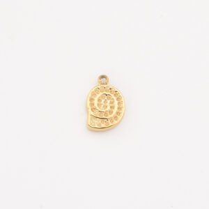 Gold Filled Spiral Shell Charm, Stainless Steel Textured Fossil Pendant for DIY Necklace Bracelet Earring Jewelry Making, Beach Gift, SCP079